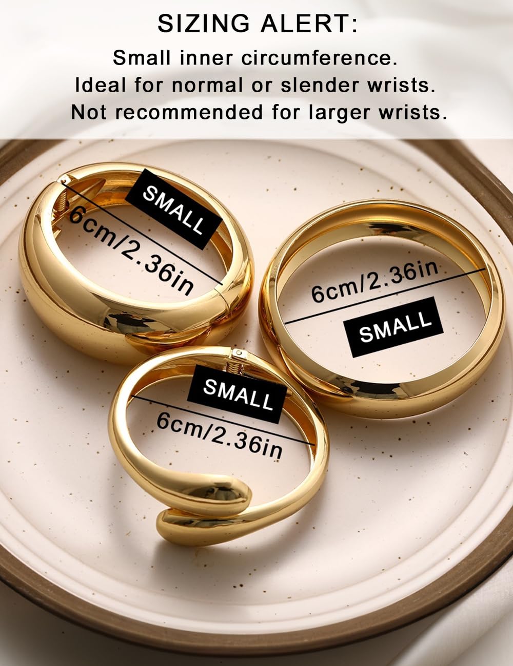 Chunky Gold Bangle Bracelets for Women, Dainty 14k Gold Plated Big Stackable Bangles Set, Trendy Statement Cuff Bracelet Stack Fashion Jewelry Gifts