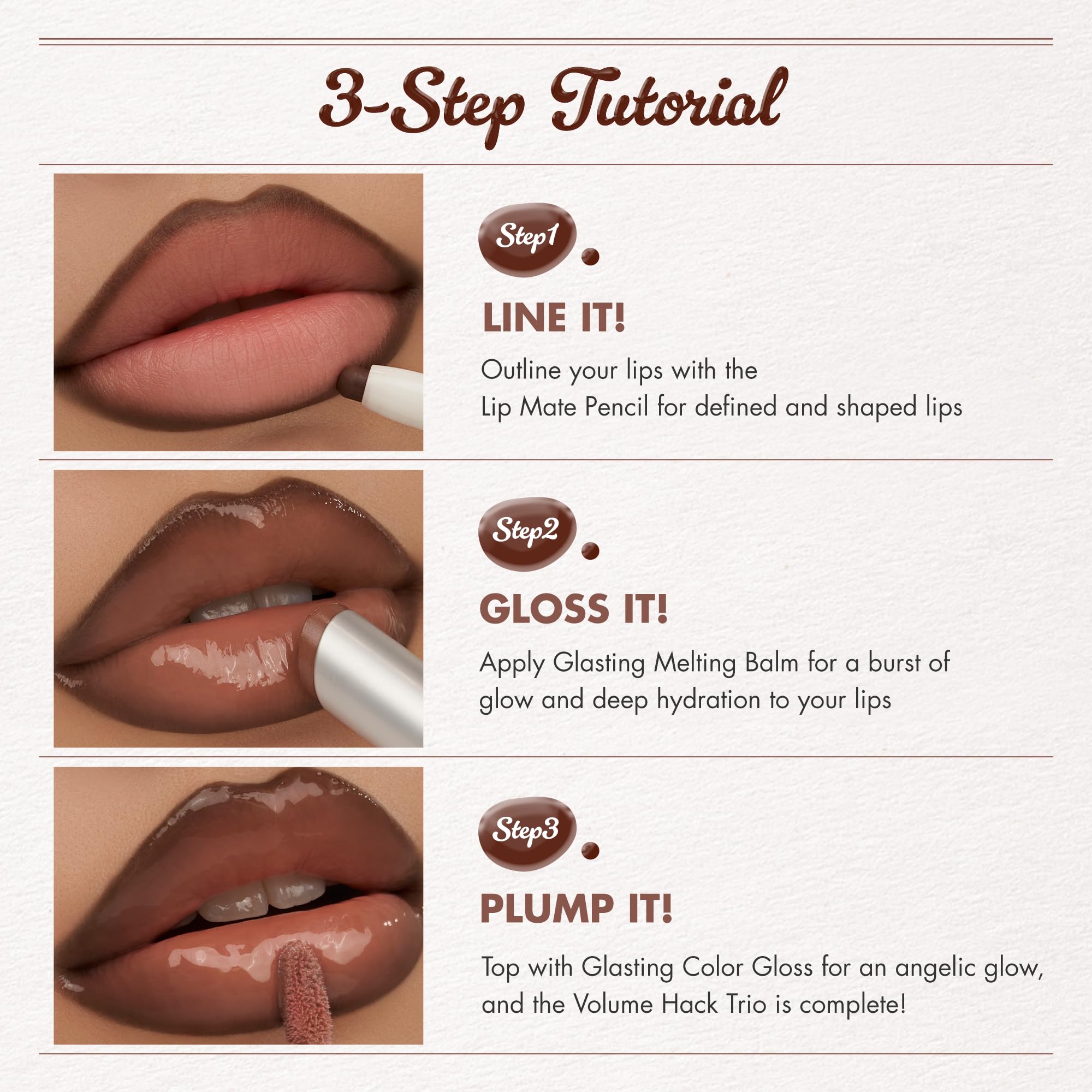 rom&nd Volume Hack Trio | 3-Step Plumping Lip Combo Set | Korean Lip Kit | Hydrated & Glossy Look | Trending on TikTok | Fuller Looking Finish | Sweet Fig Set